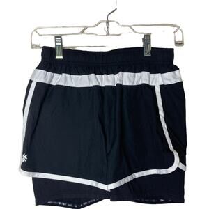 Athleta Black and White 2 in 1 Pulse Shorts